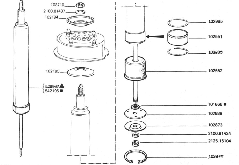 102194 Suspension shock top mount cup for Alfa Romeo Alfasud / Sprint