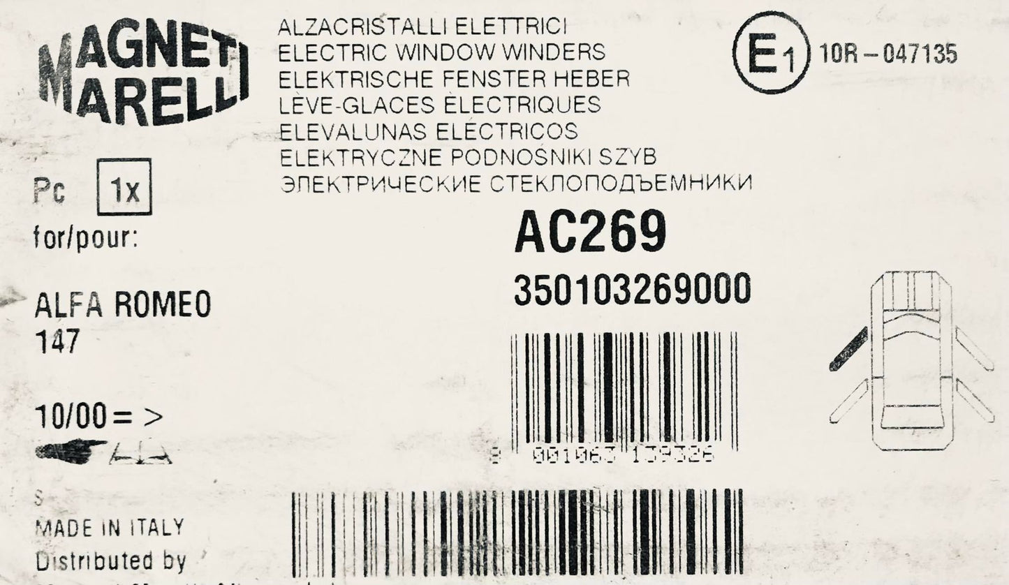 46751871 Nearside front window regulator for Alfa Romeo 147