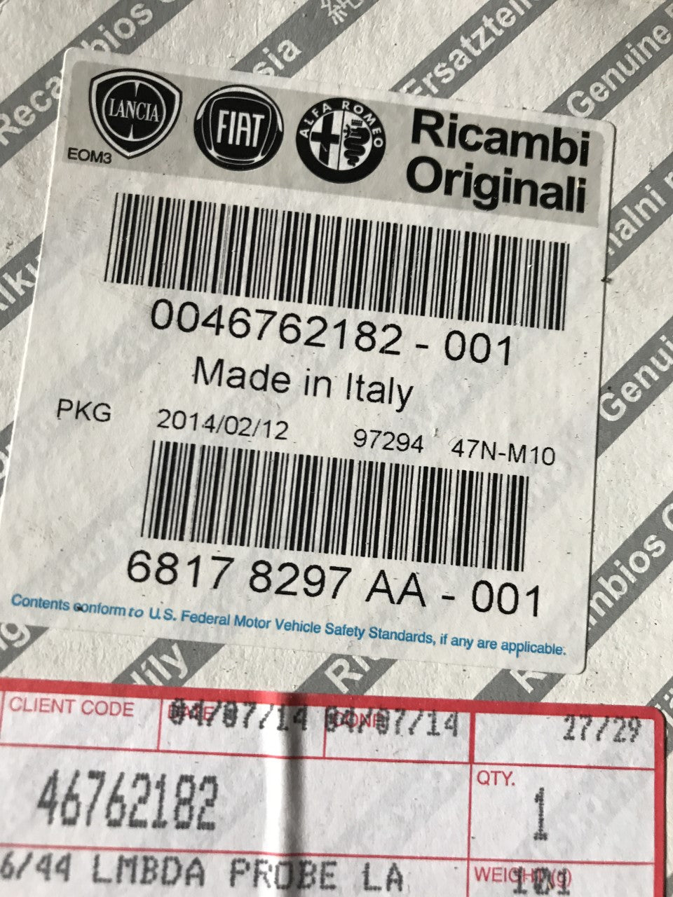 46762182 Exhaust lambda probe - rear CF3