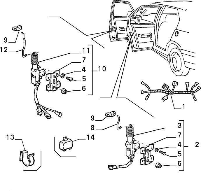 60506584 Rear right door lock for Alfa Romeo 33