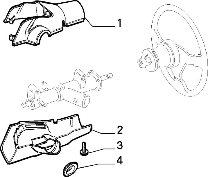 60523801 Steering lock shroud for Alfa Romeo 33