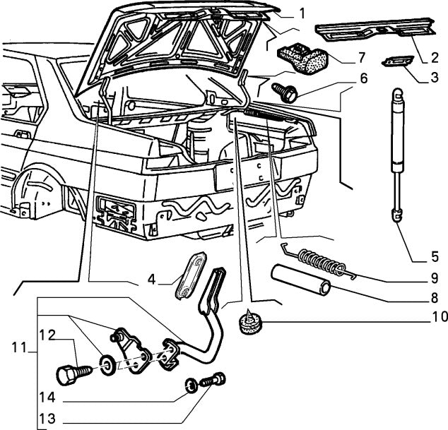 60508638 & 60508639 Boot springs (pair) for Alfa Romeo 164