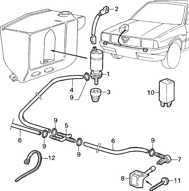 60736902 Windscreen wiper motor cable for Alfa Romeo 33