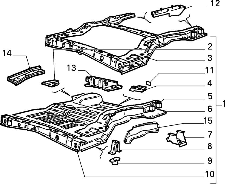 60801391 Floorpan support bracket for Alfa Romeo 164