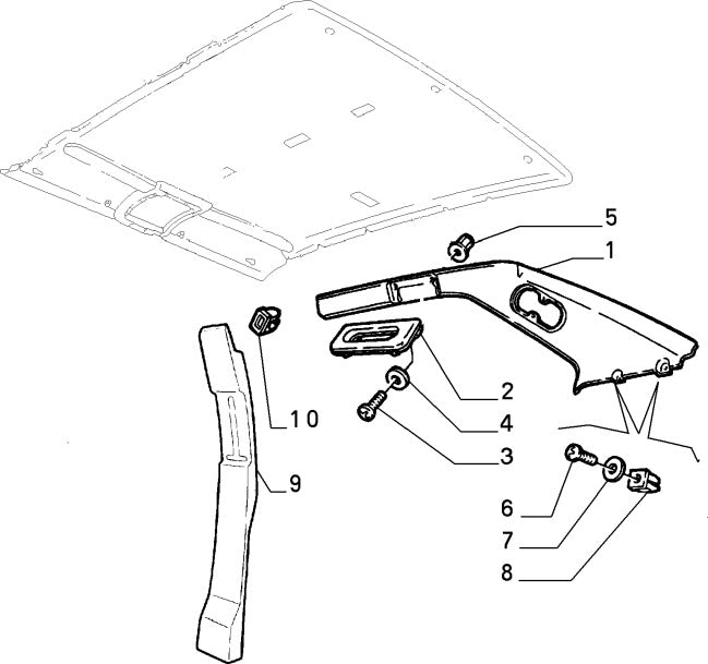 112204267 Front courtesy grab handle for Alfa Romeo 164