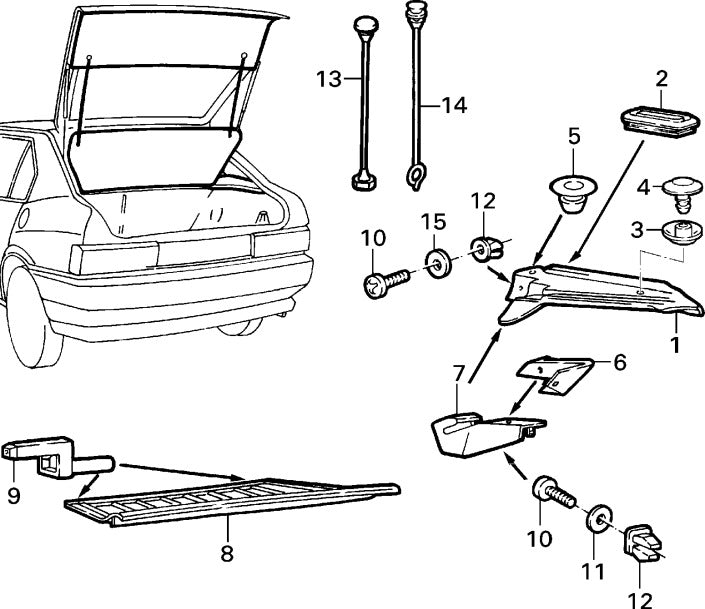 60738743 Interior boot trim hook for Alfa Romeo 33