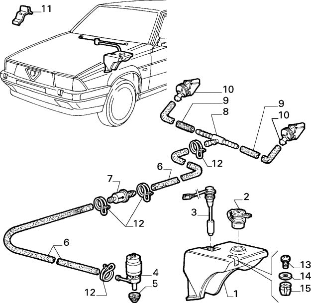 60528587 Windscreen wiper clip for Alfa Romeo 75