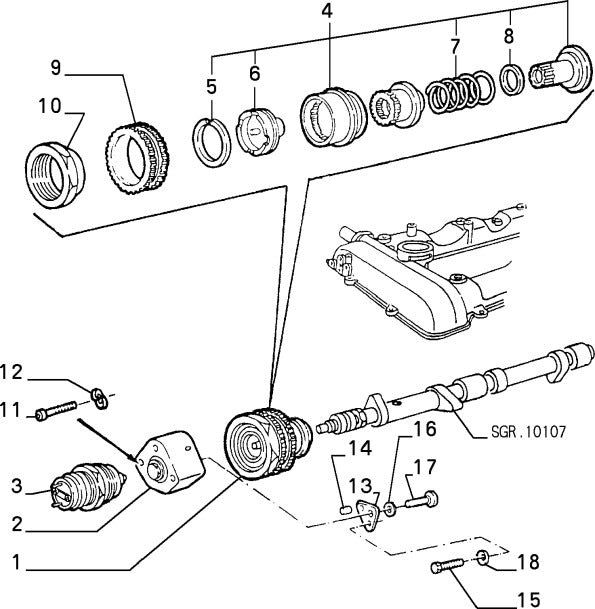 60534170 Camshaft retaining plate for Alfa Romeo 75 and Spider (91-93)