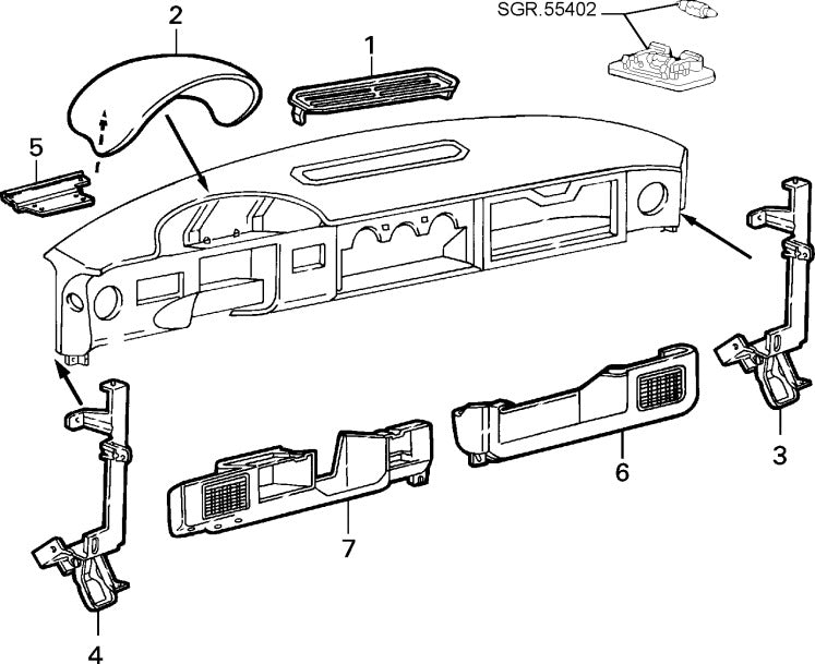 60525384 Lower dash panel for Alfa Romeo 33