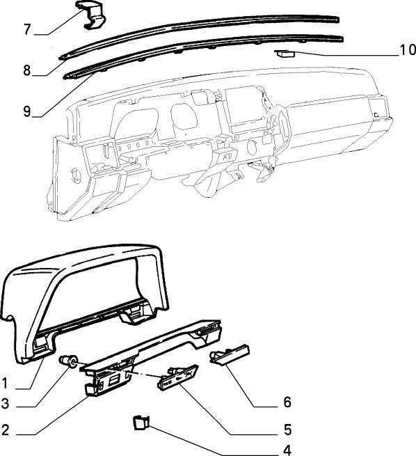 112227166 Dashboard trim strip for Alfa Romeo 164