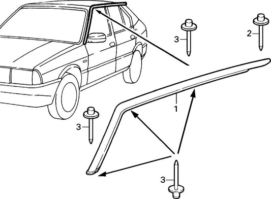 60503922 Offside right window trim moulding for Alfa Romeo 33