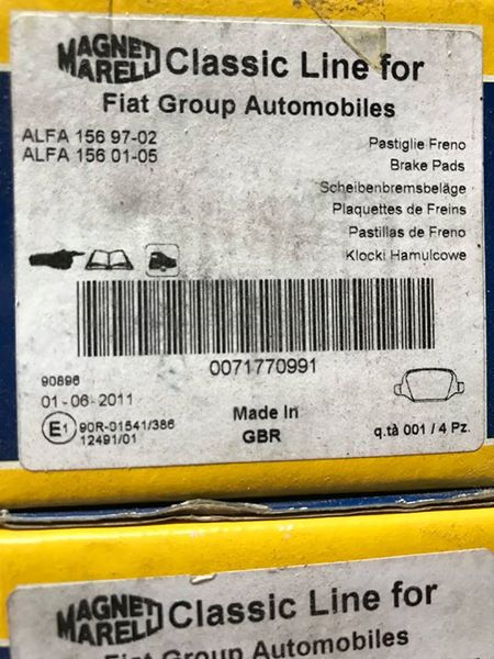 Brake Pad Set - rear - 156 - 71770991