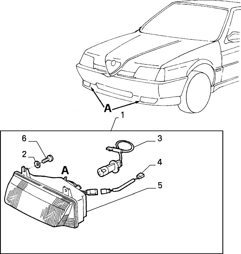 60777257 Front fog light connectors (pair) for Alfa Romeo 164