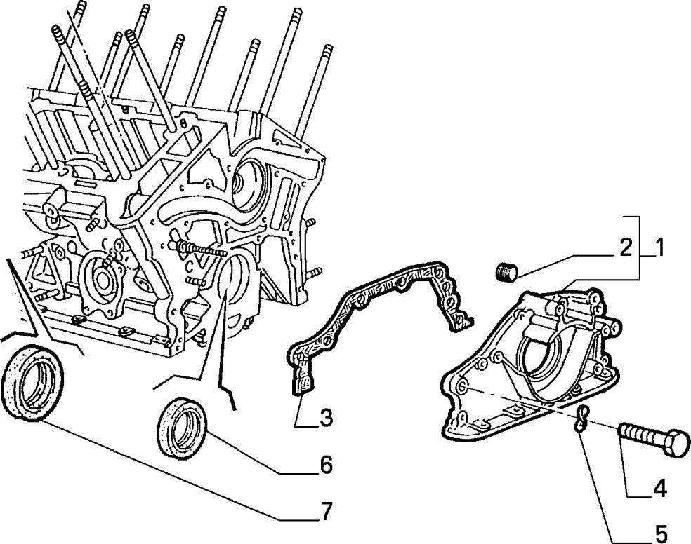 119000117600 Crankshaft seal for Alfa Romeo SZ, RZ, 155, 164, 75 and 916 GTV/Spider