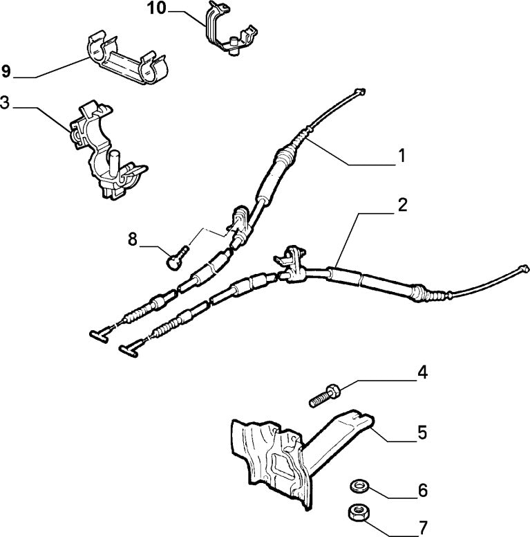 46542755 Offside right hand brake cable for Alfa Romeo 147