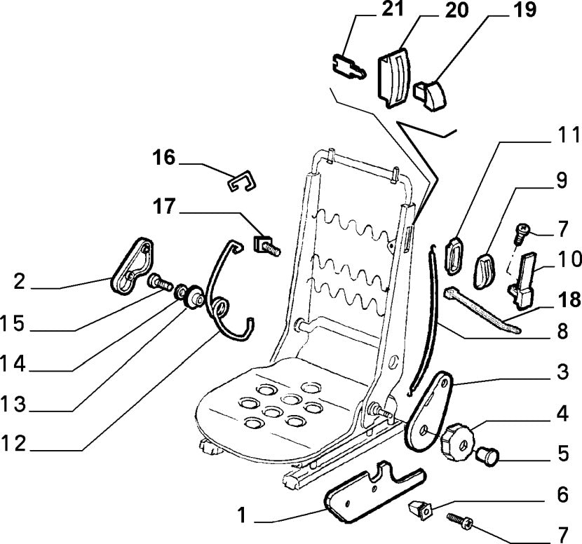 46995839 Front seat release cable for Alfa Romeo 145 and 916 GTV/Spider and Fiat Coupe