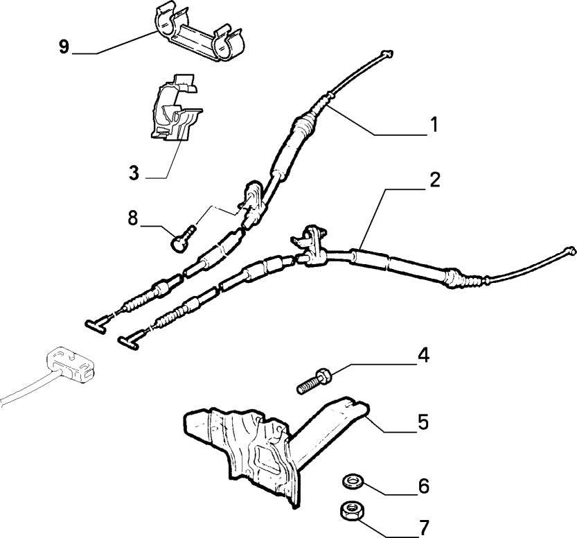 60624591 Nearside left handbrake cable for Alfa Romeo 156 and GT