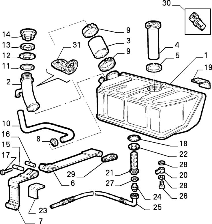 60533750 Fuel tank rubber seal gasket for Alfa Romeo 75, SZ and RZ