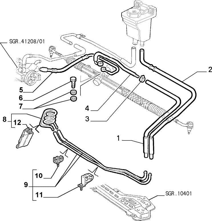 60661834 Power steering pipes for Alfa Romeo 156