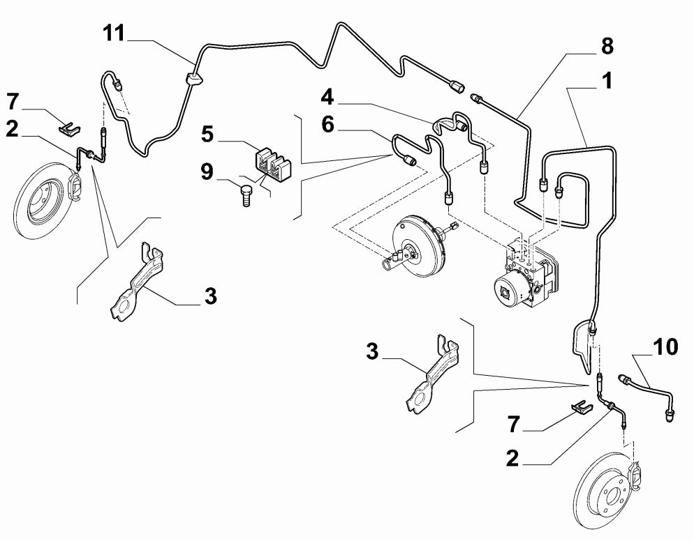 50513000 Nearside front brake pipe for Alfa Romeo 159, Brera, Spider 939