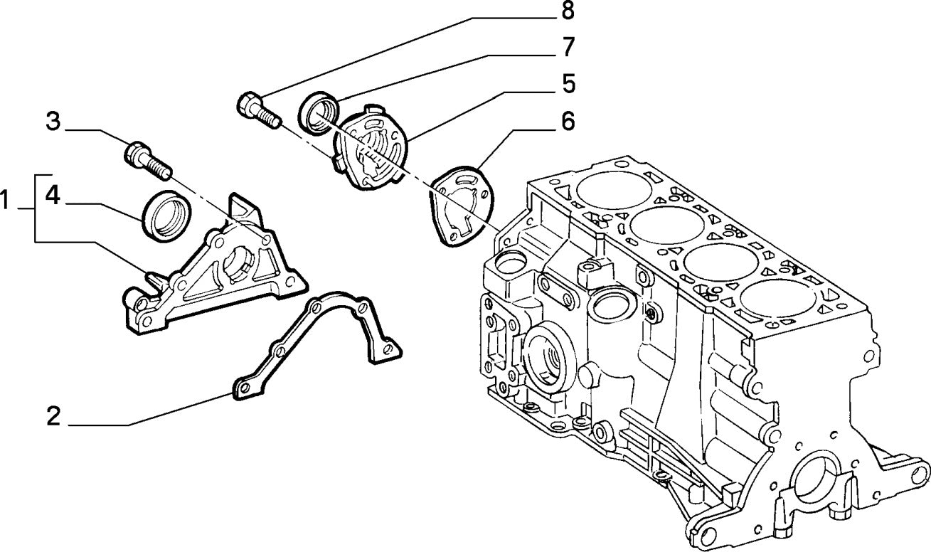 40004240 Crankshaft sealing gasket for Fiat Uno, Bravo, Multipla, Fiorino, Punto and Lancia Delta, Gamma