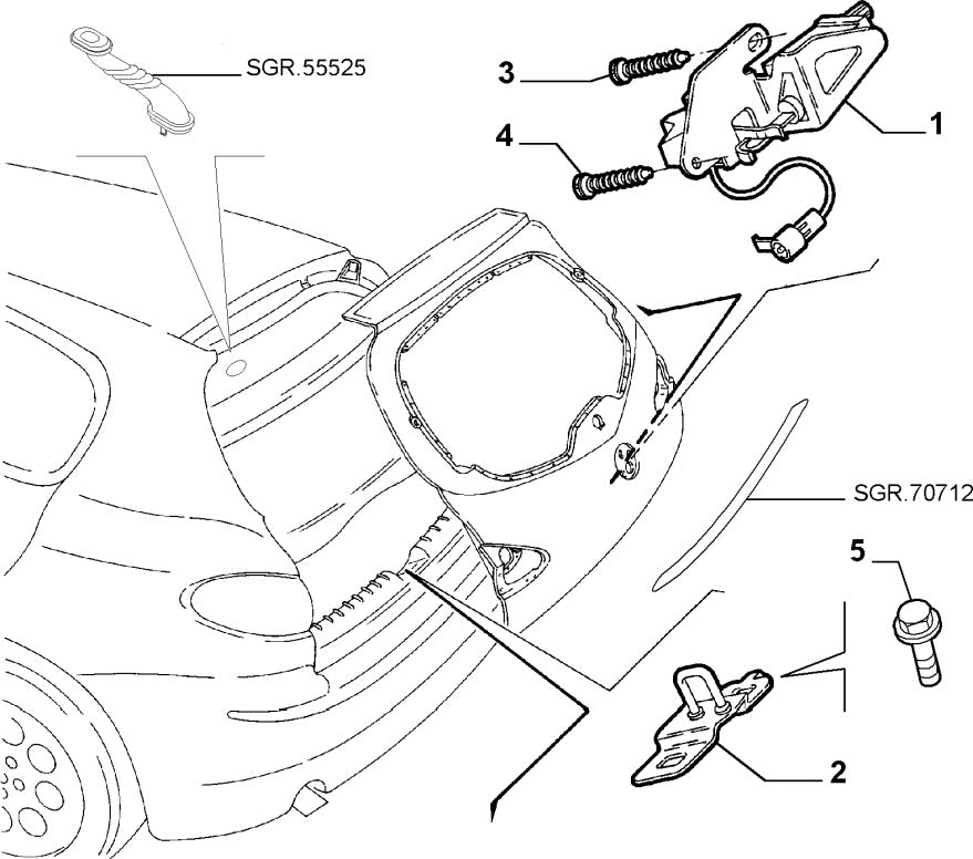 156074702 Tailgate boot lock for Alfa Romeo 147