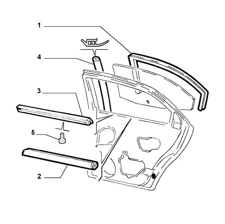 60674458 Nearside rear door vertical seal for Alfa Romeo 156