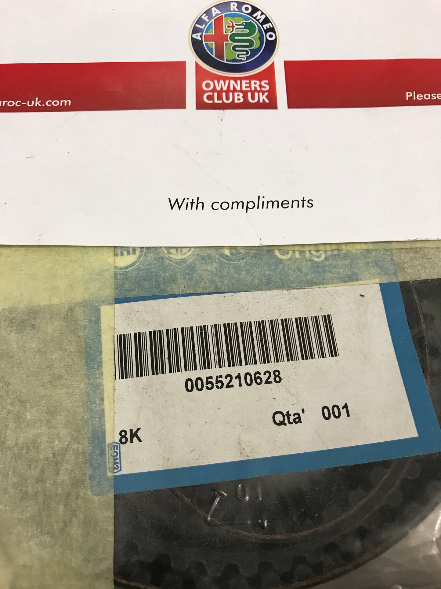 Timing belt/Cambelt - 1.8 & 2.0 TS - 55210628