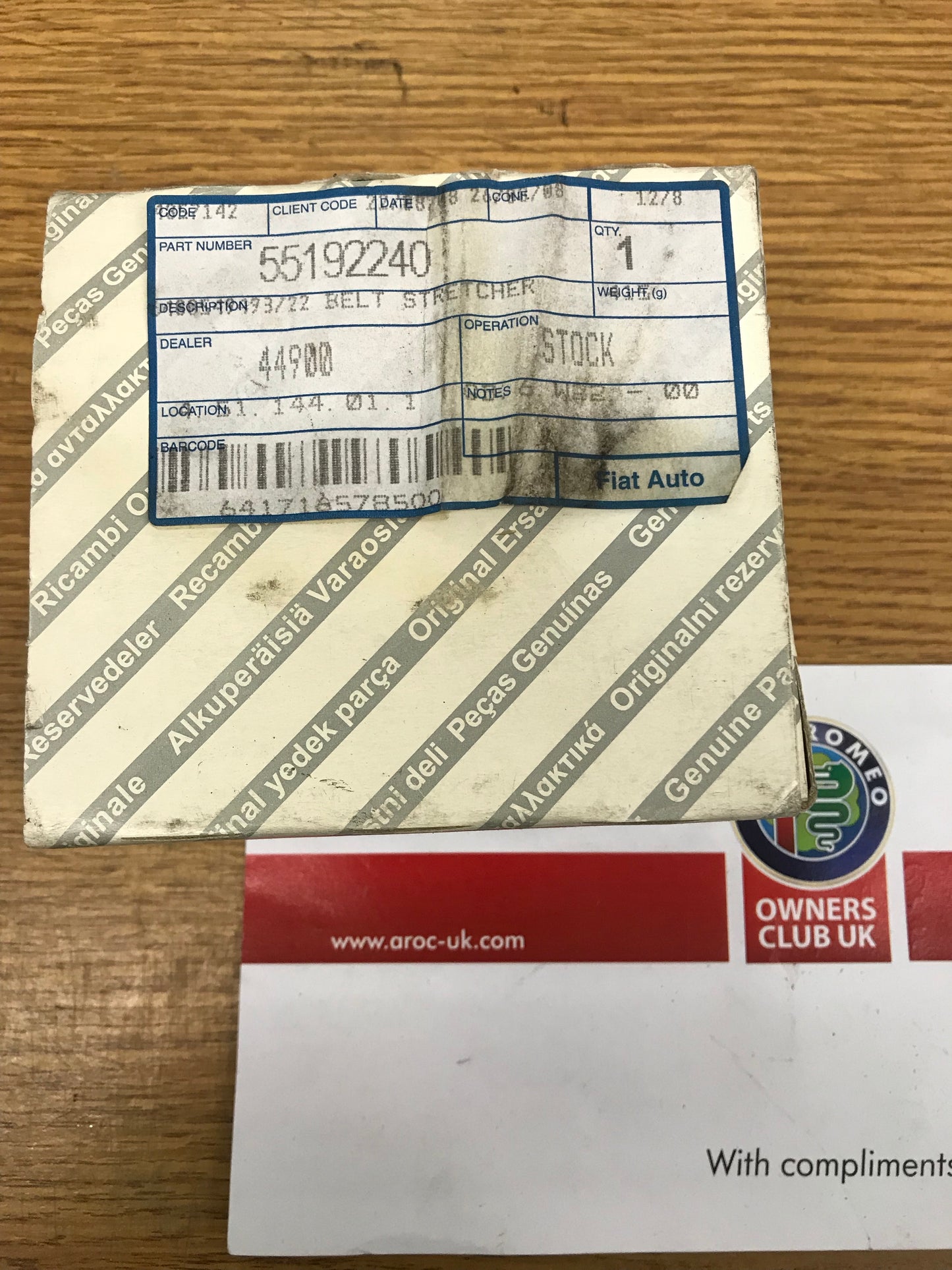 Timing belt tensioner - 55192240 - 145/6 156 166 159 GT