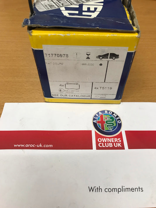 Brake pads - front - 71770978 Fiat Coupe 2.0 (1996-2000), 147, 156, GTV Spider