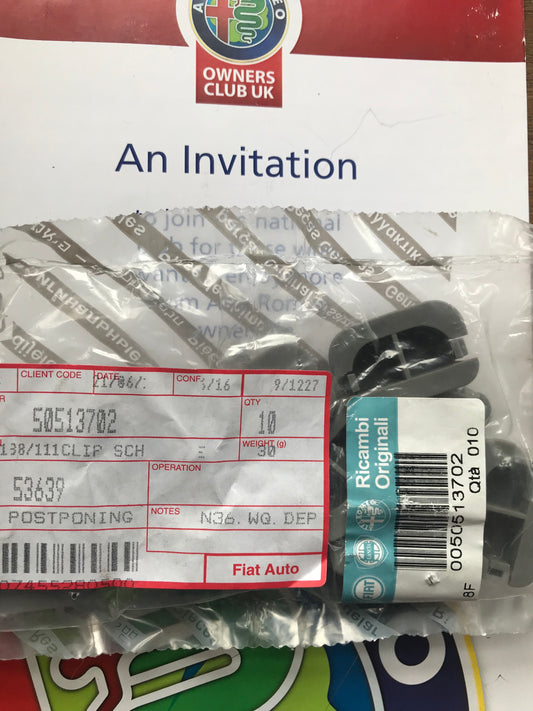 Seat clip - rear 50513702 - 159 2008-2010 *price is for one*