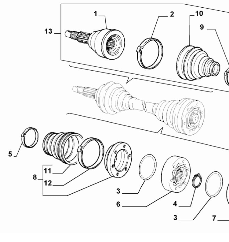 Car transmission joint - 156 (no 13 in diagram) - 77365989