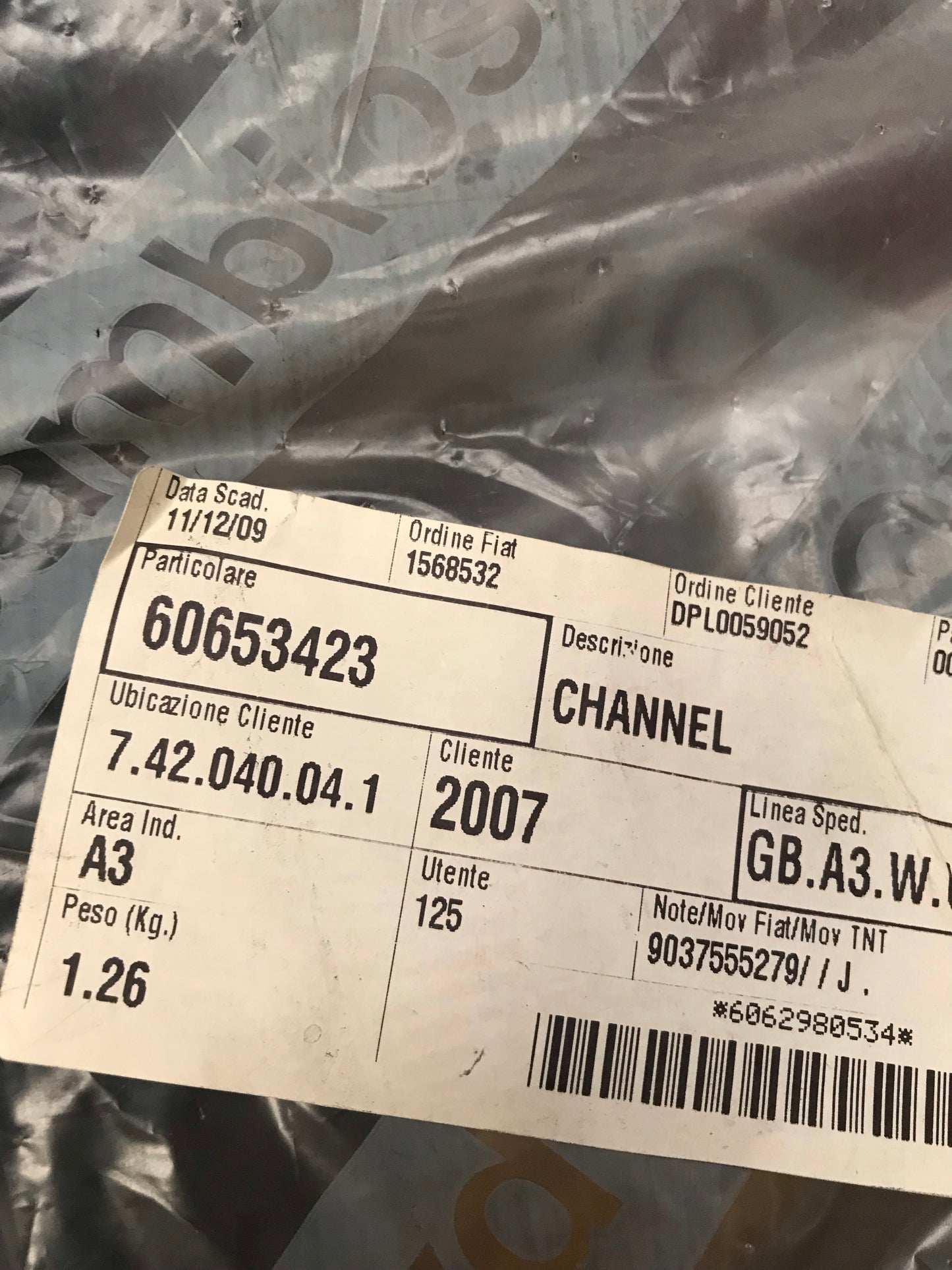 Door seal - 60653423 - 156 front N/S