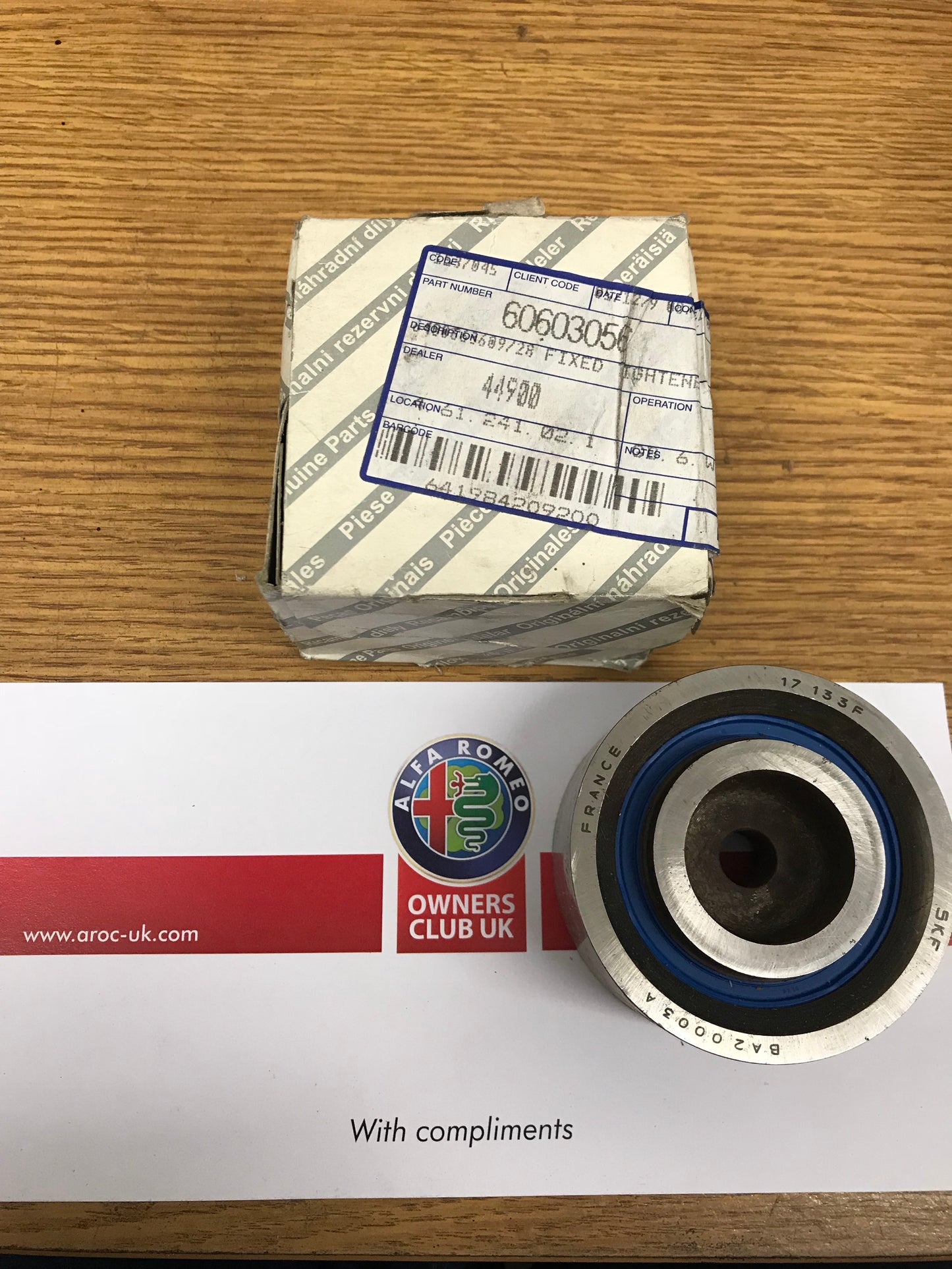 Cambelt idler V6 - 60603056 - 164 GT 147 155 156 166 GTV Spider