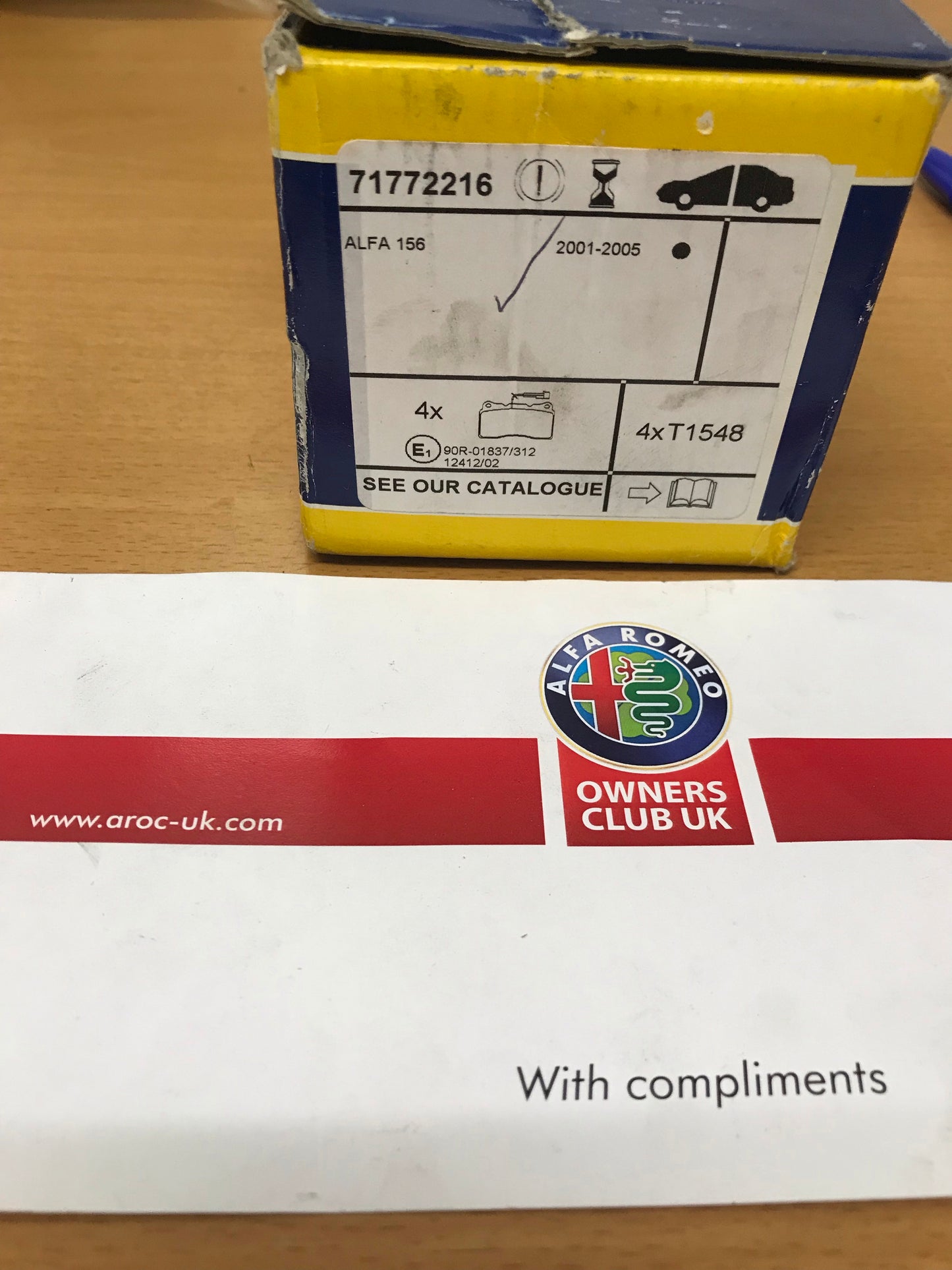 Brake pads - front - 71772216 - 147 156 3.2 V6 GTA GT 3.2 V6