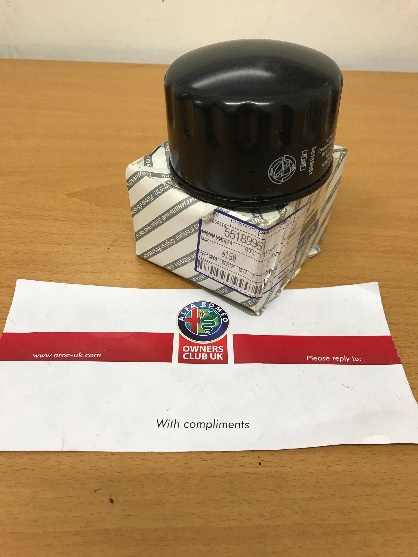 Oil filter - 147, 156 & Spider 2.0 JTS - 55189961