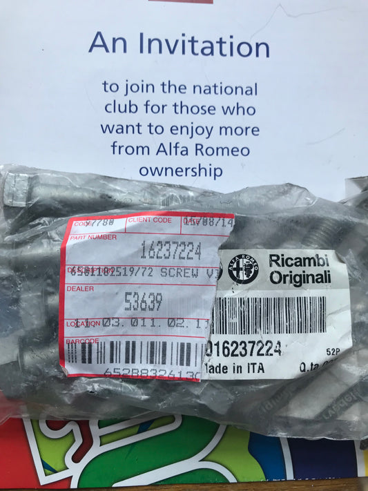 Screw - suspension - 16237224 - 33 145 146 147 164 GT GTV Spider 155 156 *price is for one*