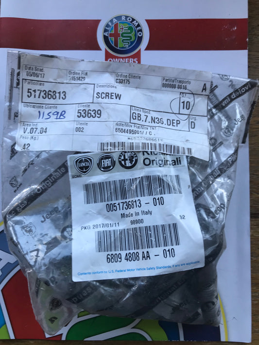 Screw - front suspension - 51736813 - MiTo *price is for one*