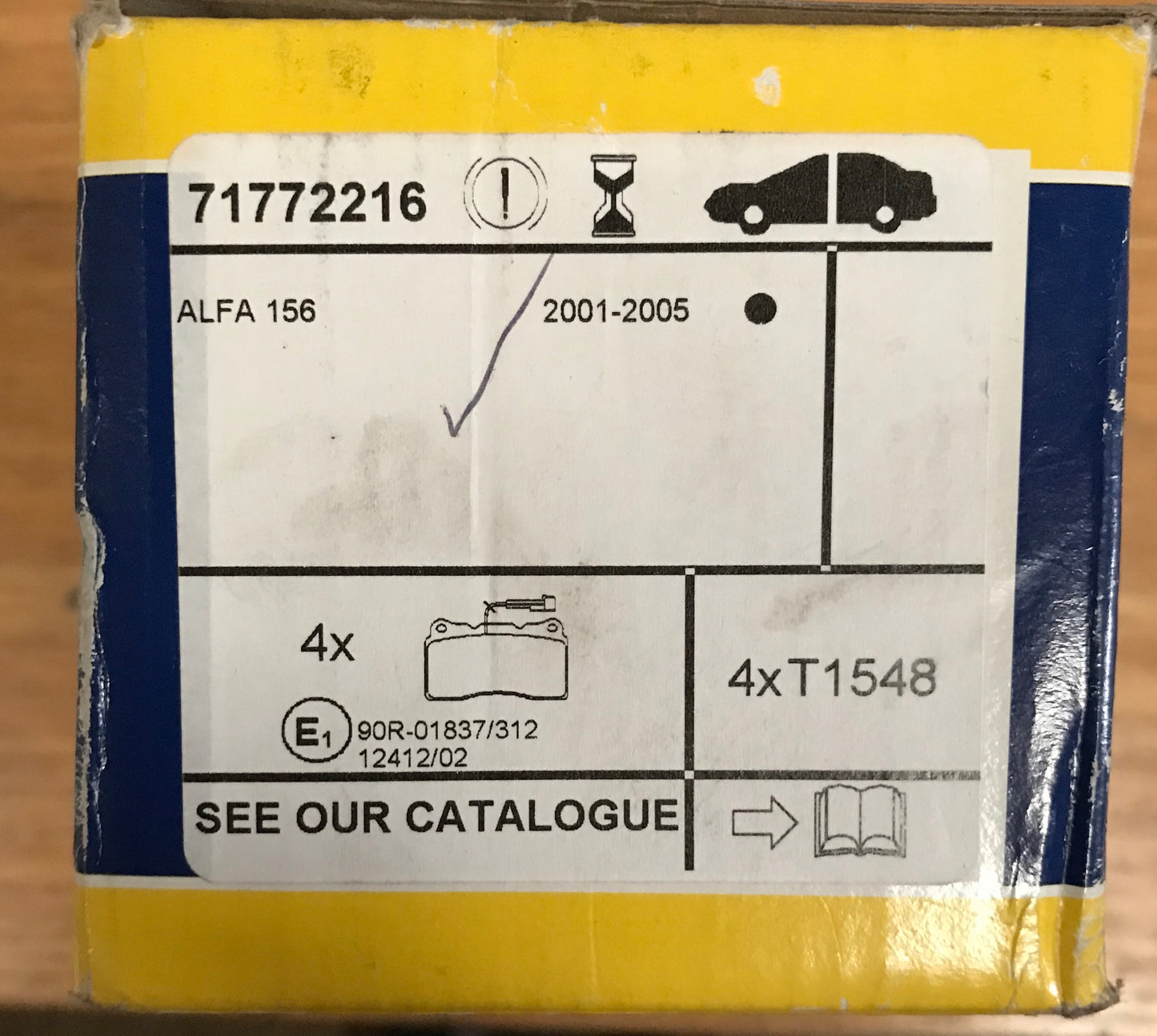 Brake pads - front - 71772216 - 147 156 3.2 V6 GTA GT 3.2 V6