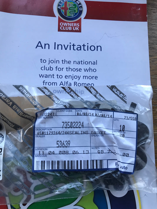 Seal - oil pipe - 73502224 - 147 GT 156 159 * price is for one*