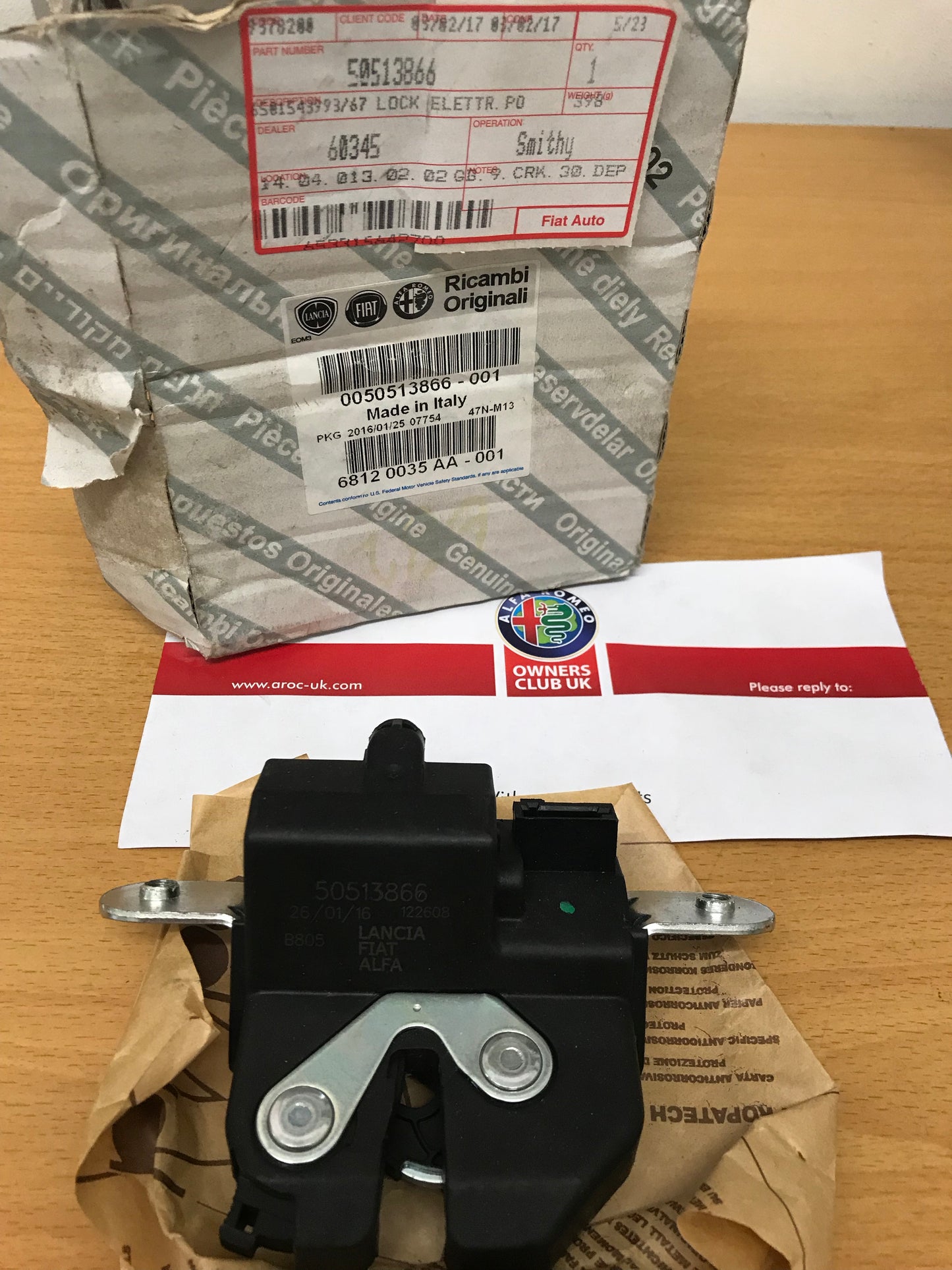 Tailgate/boot lock - MiTo - 50513866