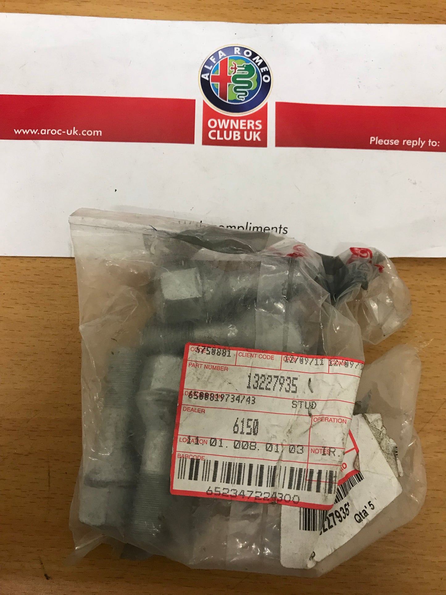 Wheel stud (price is for one) - 13227935