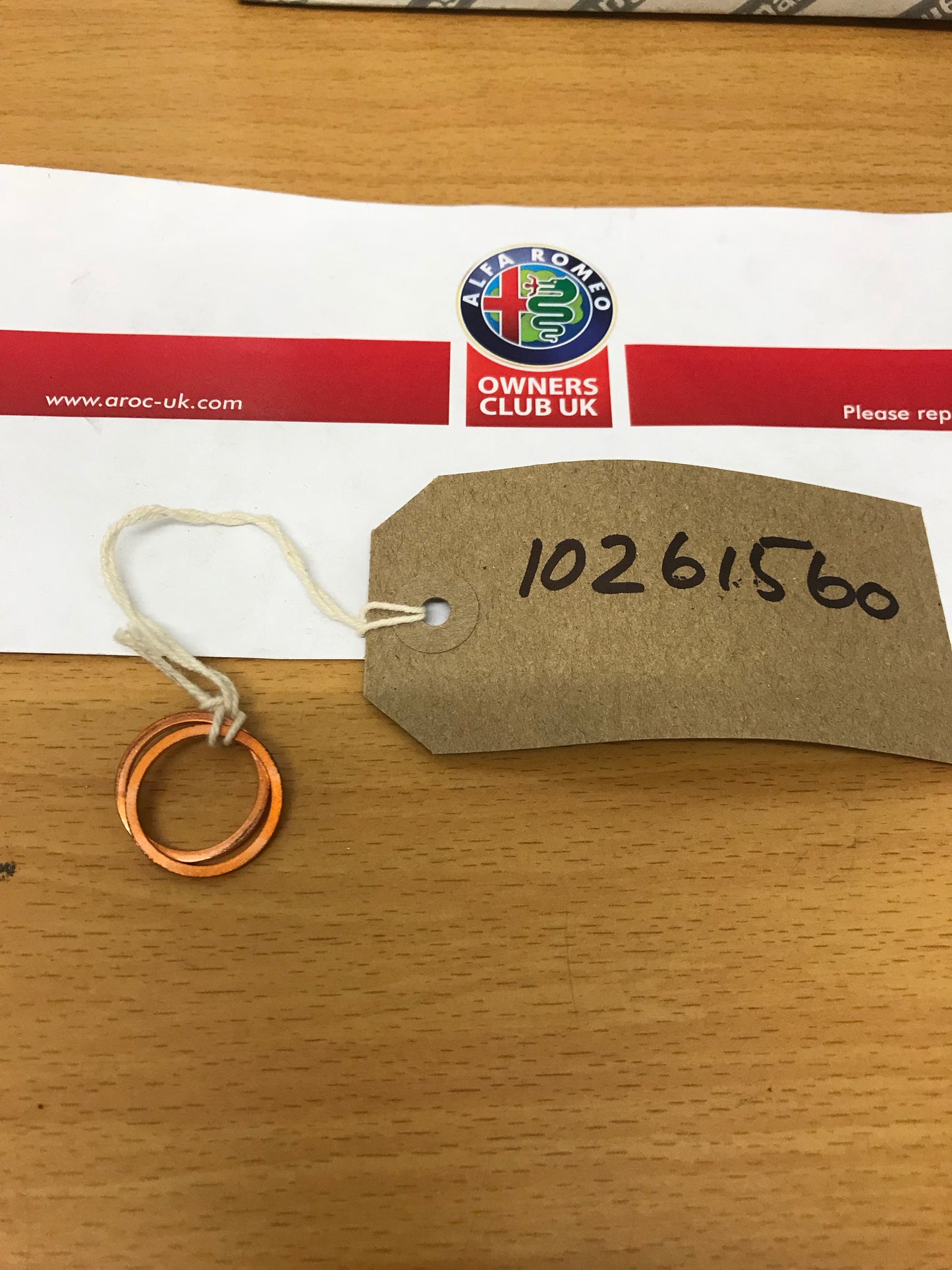 Water pump lines seal/gasket - *price is for 1* - 33/75/155/164/166/GTV & Spider