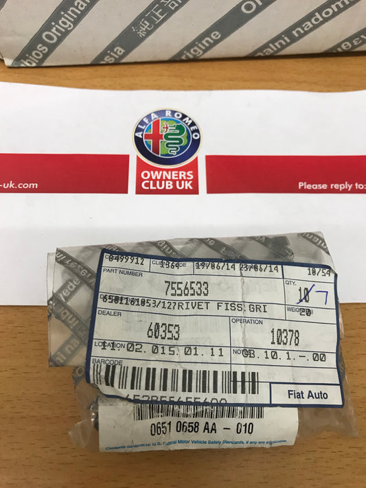 Outer lighting clips - pack of 7 - 7556533 - 155 166 MiTo & Fiat