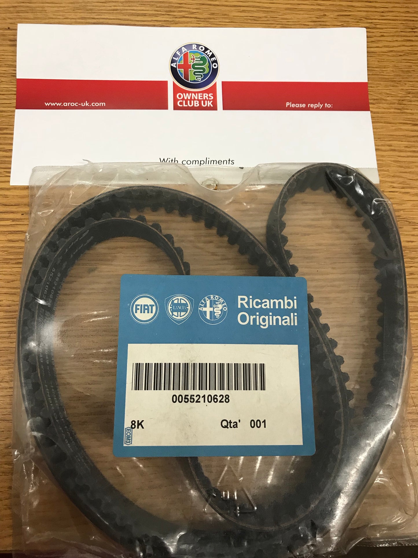 Timing belt/Cambelt - 1.8 & 2.0 TS - 55210628