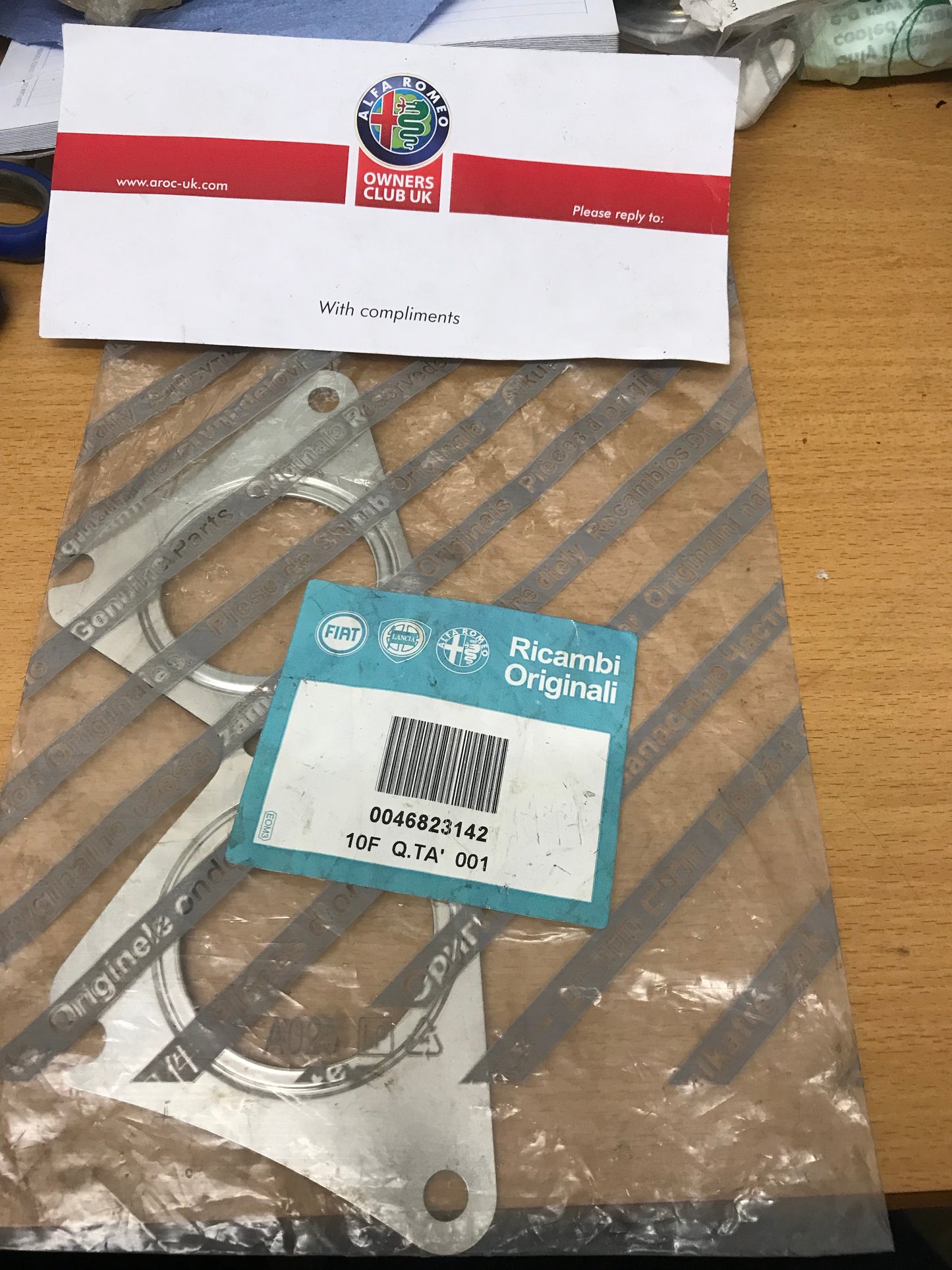 Exhaust sealing gasket - 147, 156, GT, GTV & Spider - 46823142