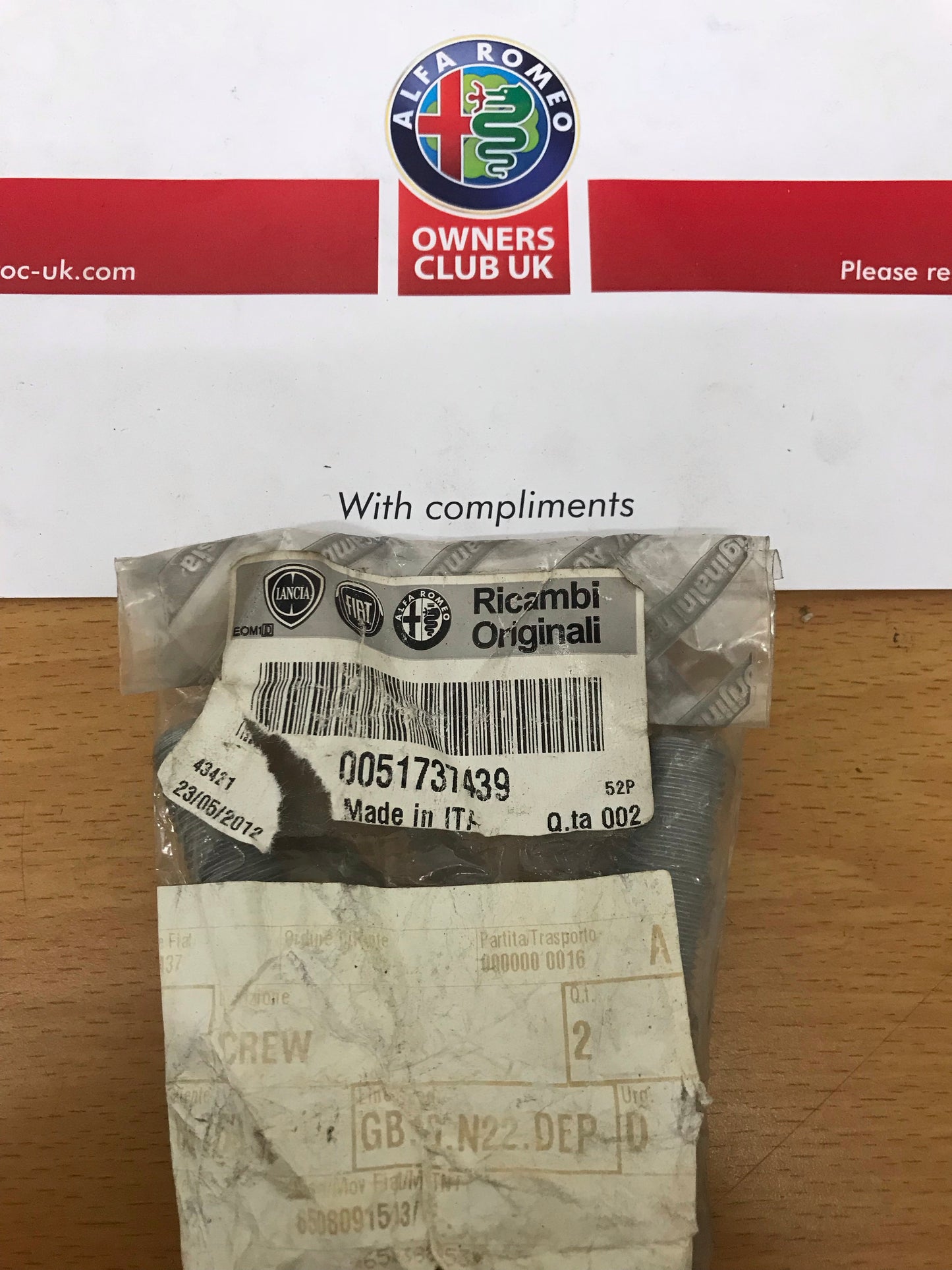 Suspension screw - front - 147 GT 156 - 51737439 *price is for one*