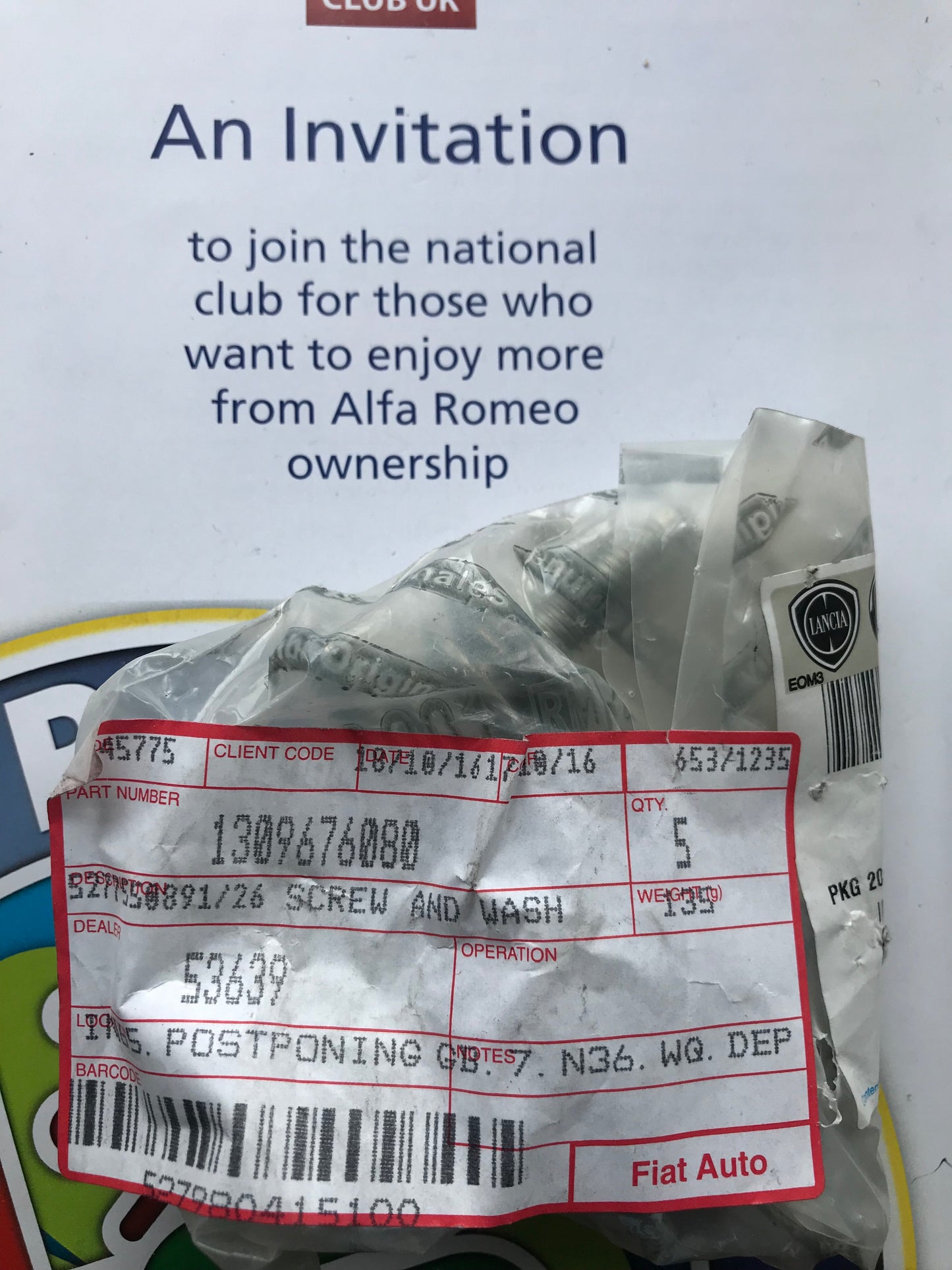 Screw - exhaust - 1309676080 - 4C *price is for one*