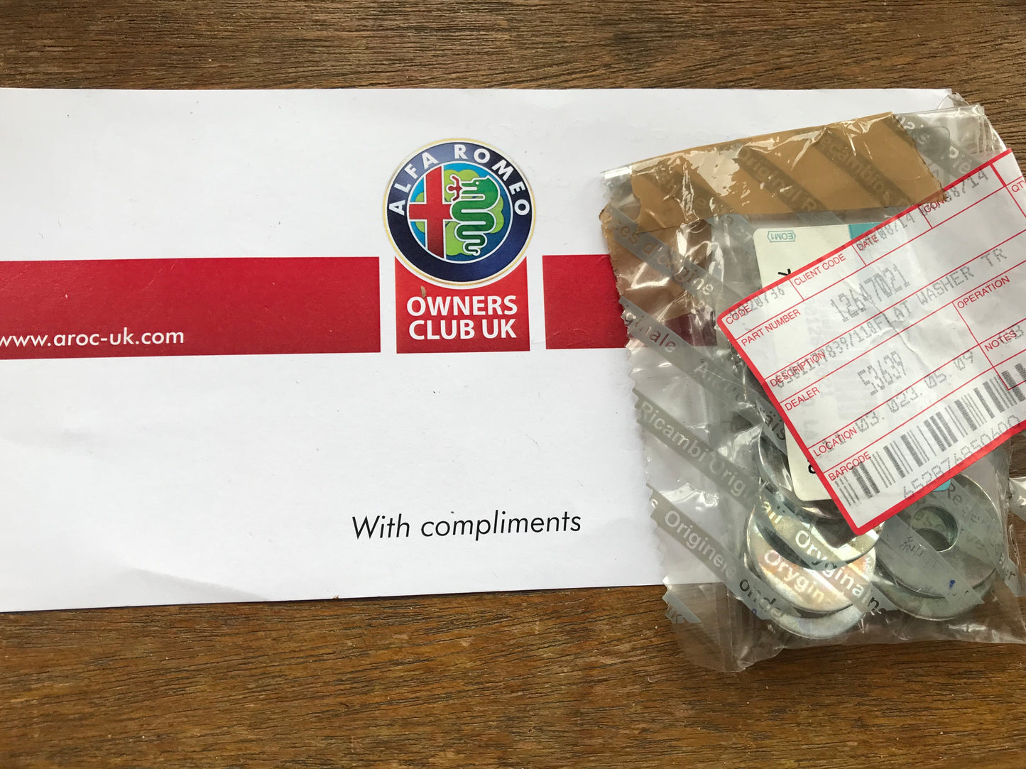 Washer - 12647021 - 147 156 166 159 GT *price is for one*