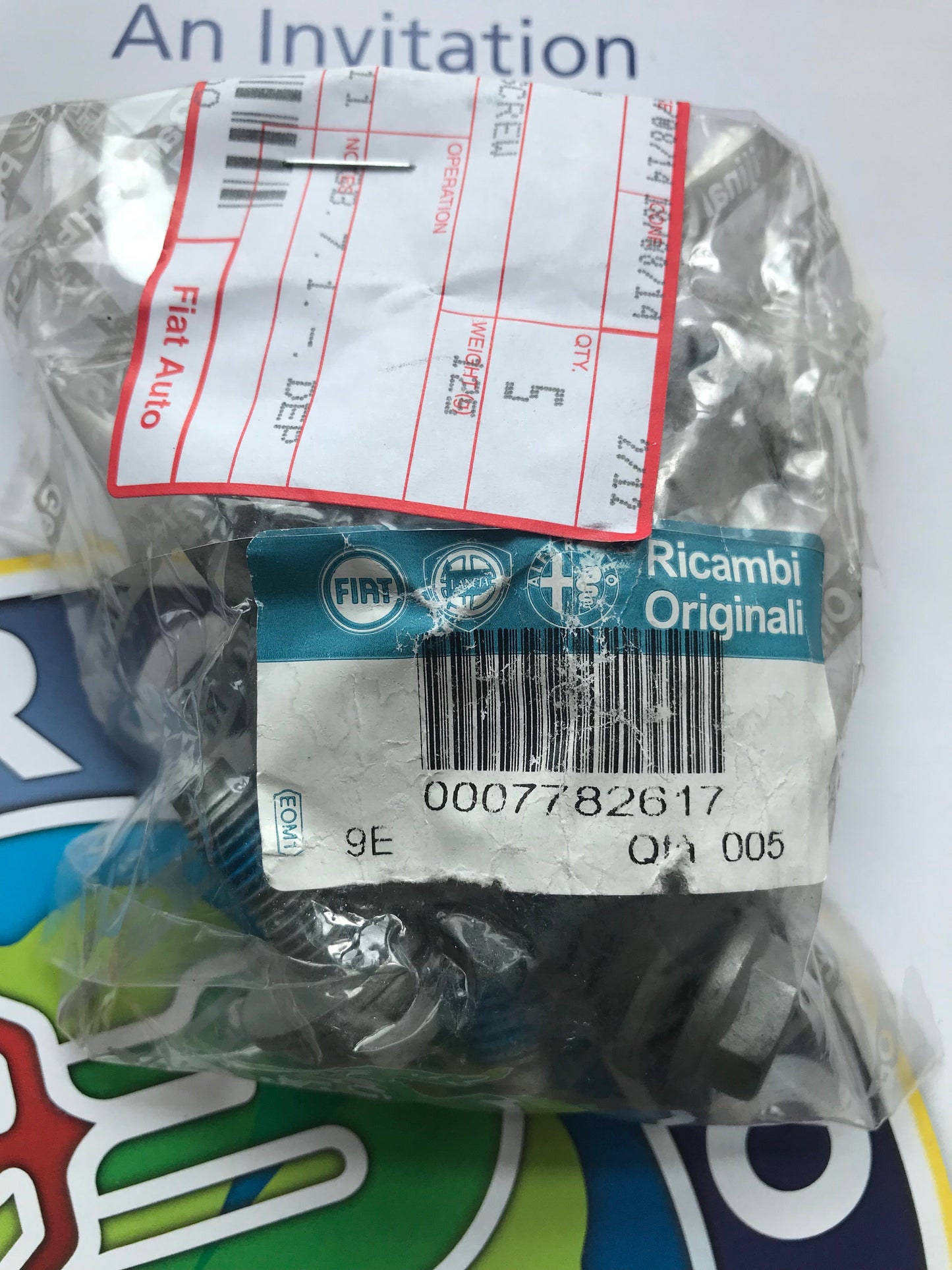 Screw - engine compartment lid - 7782617 - 145 146 155 156 159 Brera Spider *price is for one*